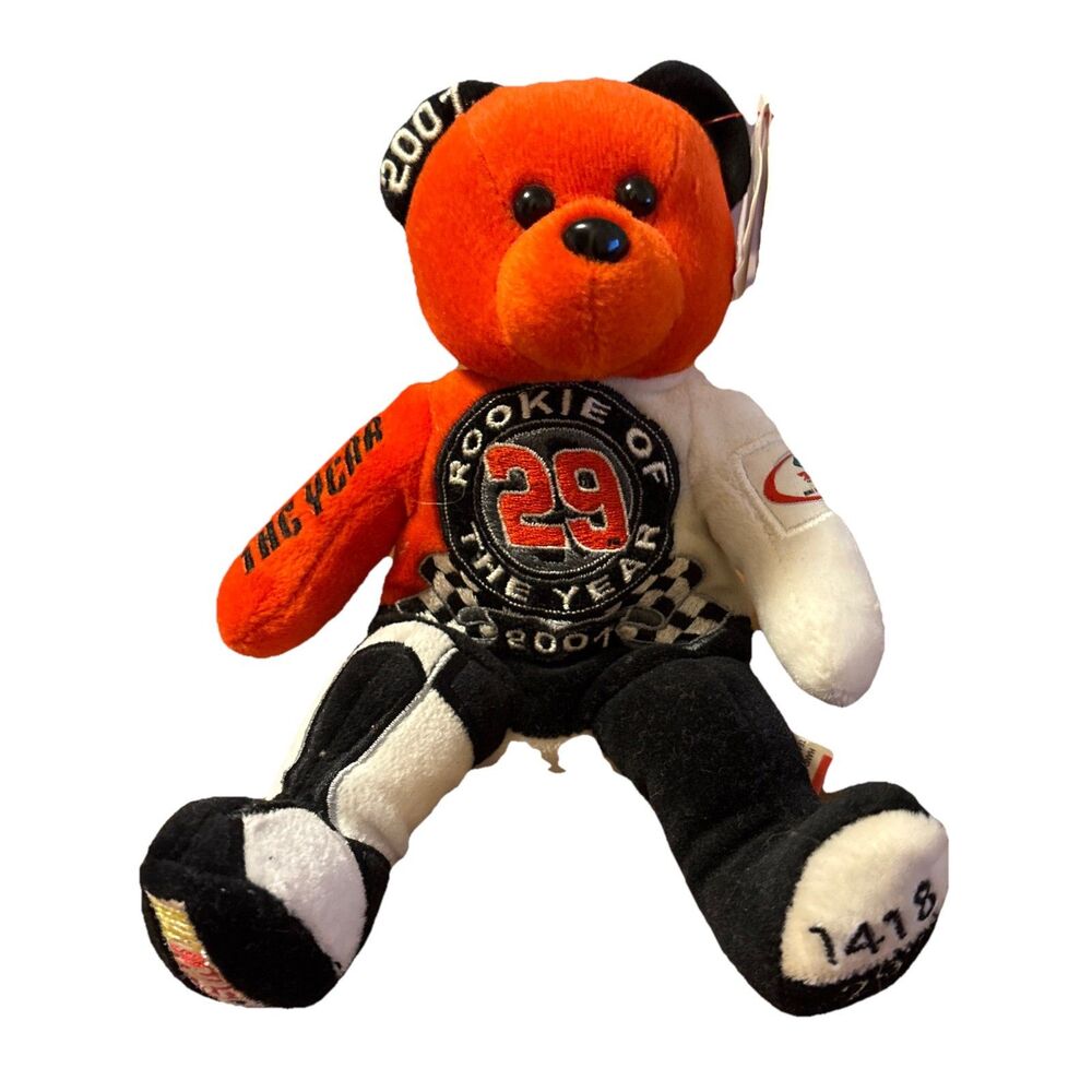 Vtg 2001 Authentic Kevin Harvick NASCAR #29 Rookie Plush Teddy Bear 1419/2929